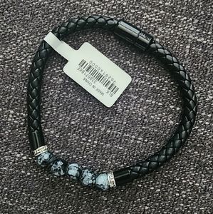 Two Men's Leather Buckle Bracelets